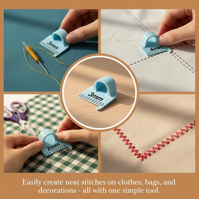 HarMomentum Edge Stitch Lock and Sewing Gauge-Sewing Gauge-Edge Sewing Lockranding Tool-Needle Gauge Quilting Ruler for Straight & Curved Seams for Beginners,Professional Sewers-2/3/4 Mm,3 Pcs,Plastic (Multi) - Image 3